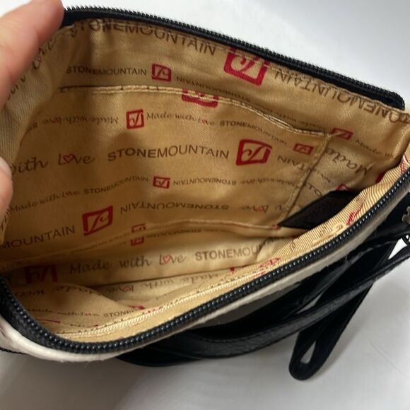 Stone Mountain Two Tone Leather Crossbody Wristlet - Picture 4 of 4